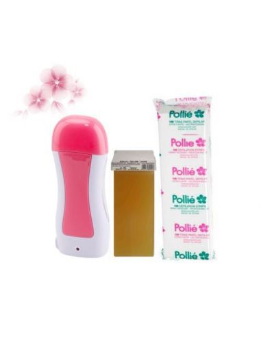 pollie-kit-complet-d'epilation-appareil-chauffe-cire-+-papier-100-+-cartouche-image-1