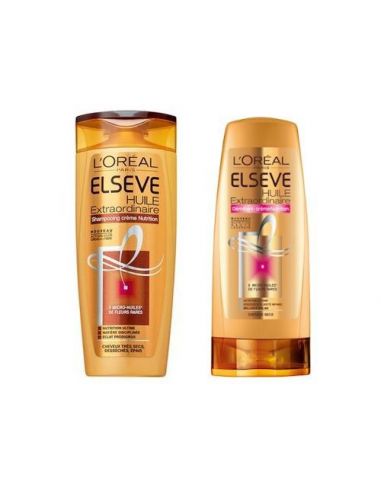 L'Oreal Elseve Huile Extraordinaire Shampooing + Démêlant - Cheveux secs - 2x200ml